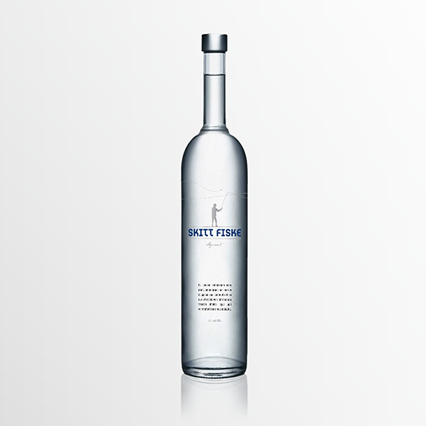 Bottle of Skitt Fiske vodka